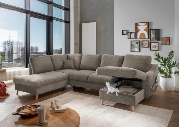 SEDACÍ SOUPRAVA, textil, šedavě hnědá P & B - Sedací soupravy, Online Only