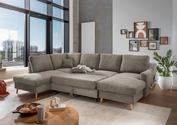 SEDACÍ SOUPRAVA, textil, šedavě hnědá P & B - Sedací soupravy, Online Only
