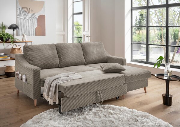 ROHOVÁ SEDAČKA, textil, šedavě hnědá P & B - Sedací soupravy, Online Only