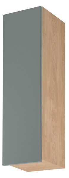 Vysoká horní kuchyňská skříňka SALERNO - šířka 30 cm, dub / zelená, levé provedení