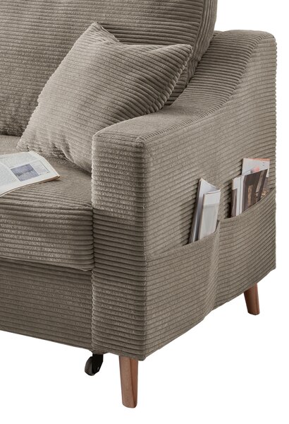 ROHOVÁ SEDAČKA, textil, šedavě hnědá P & B - Sedací soupravy, Online Only