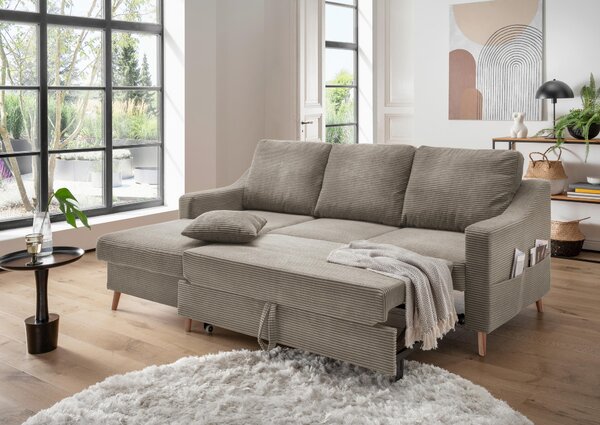 ROHOVÁ SEDAČKA, textil, šedavě hnědá P & B - Sedací soupravy, Online Only