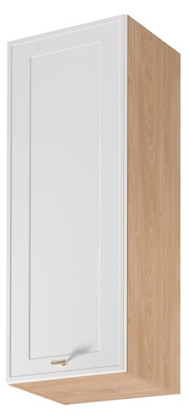 Vysoká horní kuchyňská skříňka SALERNO - šířka 40 cm, dub / bílá, levé provedení