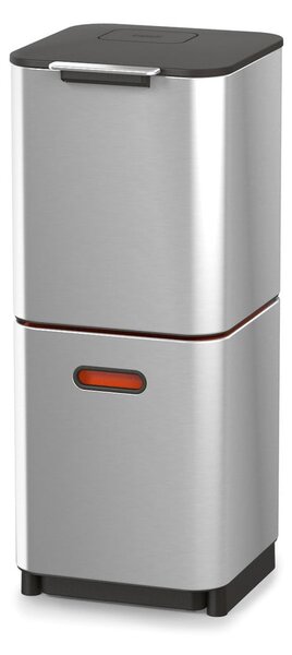 Ocelový odpadkový koš na tříděný odpad ve stříbrné barvě 40 l Totem Compact – Joseph Joseph