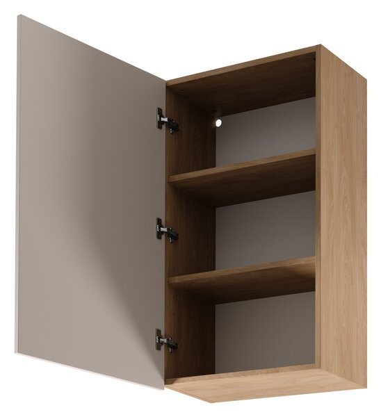 Vysoká horní kuchyňská skříňka SALERNO - šířka 60 cm, dub / béžová, levé provedení