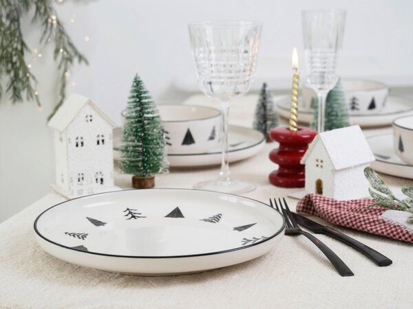 SNÍDAŇOVÁ SOUPRAVA Nordic Christmas Black 12dílné Creatable - Kávové servisy, Online Only