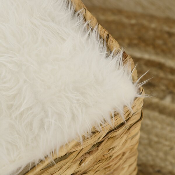 PAWHUT Pelíšek pro kočky RATTAN BOX 2 patra 38 x 38 x 41 cm přírodní