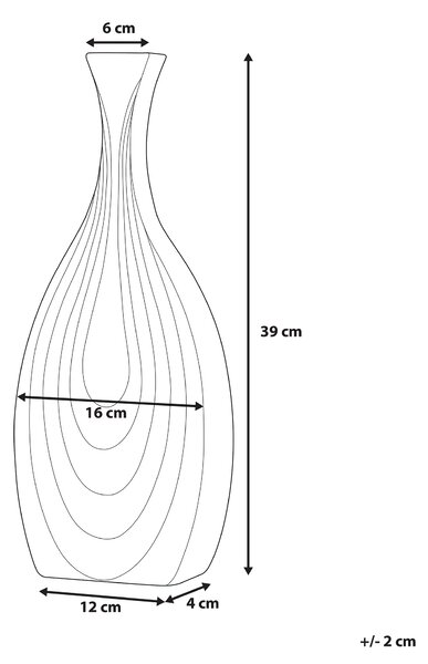 Dekorativní váza THAPSUS Keramika 39 cm Bílá