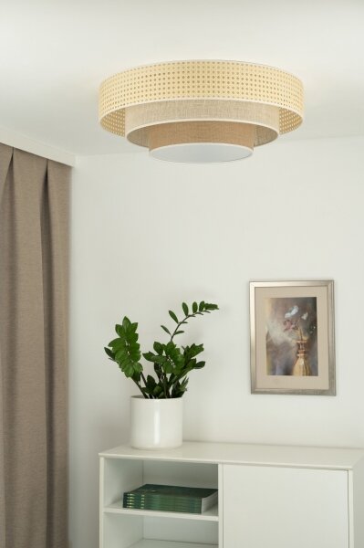 Duolla - LED Stropní svítidlo LUNETA LED/26W/230V pr. 60 cm 4000K ratan/béžová