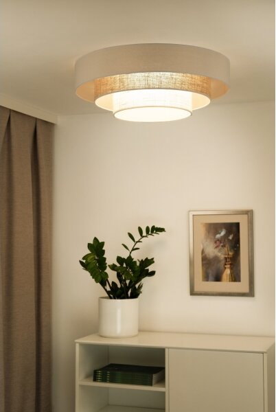 Duolla - LED Stropní svítidlo LUNETA LED/26W/230V pr. 60 cm 4000K krémová/hnědá
