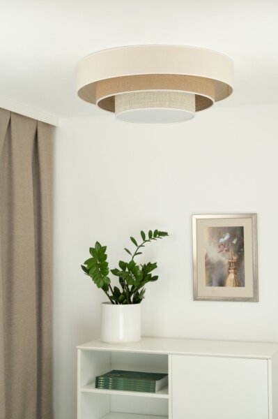Duolla - LED Stropní svítidlo LUNETA LED/26W/230V pr. 60 cm 4000K krémová/hnědá