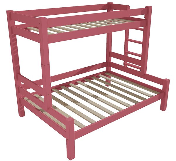 Vomaks Patrová postel s rozšířeným spodním lůžkem 8X8 06B Rozměr: 100/140 x 180 cm, Umístění žebříku: vpravo, Povrchová úprava: netransparentní barva…