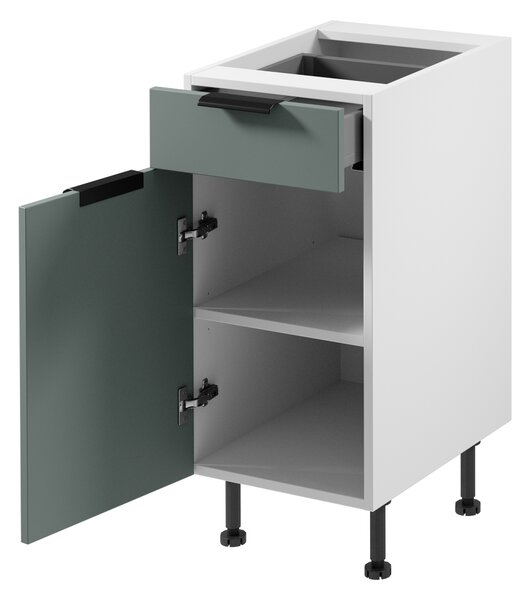 Dolní skříňka se šuplíkem SALERNO - šířka 40 cm, bílá / zelená, levé provedení
