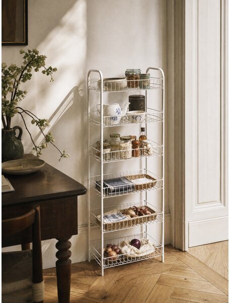 Bílý kovový regál 41x104x23 cm Monaco – Metaltex