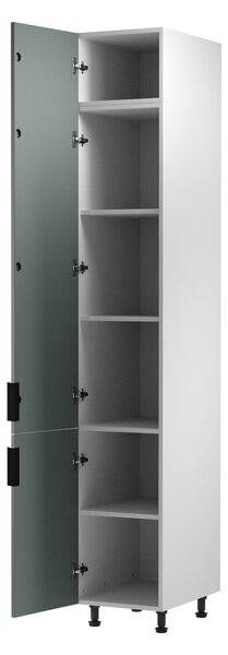 Vysoká kuchyňská skříň SALERNO - šířka 40 cm, bílá / zelená, levé provedení