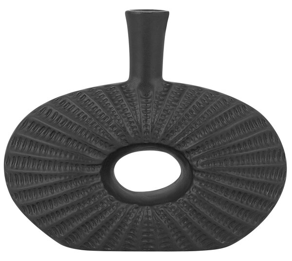 Dekorativní váza ARWAD Kamenina 24 cm Černá