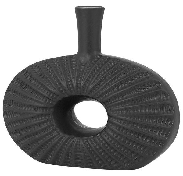 Dekorativní váza ARWAD Kamenina 24 cm Černá