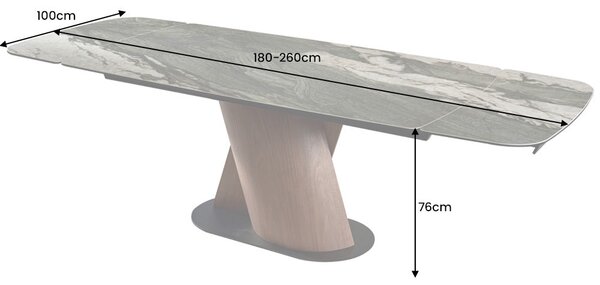 Jídelní stůl ELEMENTS TAUPE GREY 180-260 CM keramika rozkládací Nábytek | Jídelní prostory | Jídelní stoly | Rozkládací