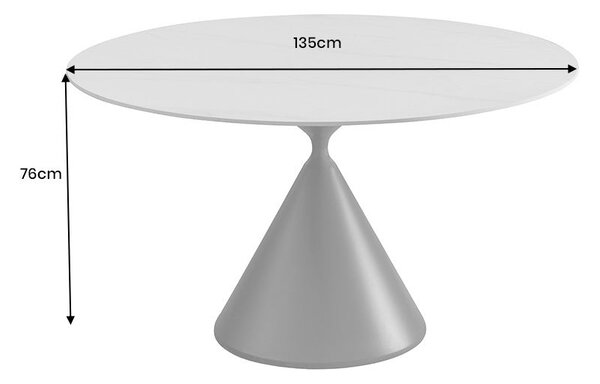 Kulatý jídelní stůl SIGNATURE 135 CM bílá/černá keramika Nábytek | Jídelní prostory | Jídelní stoly | Kulaté