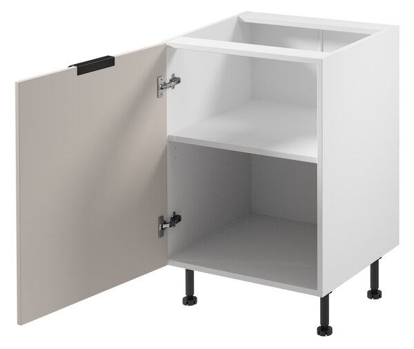 Dolní jednodveřová skříňka SALERNO - šířka 60 cm, bílá / béžová, levé provedení