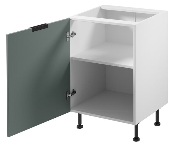 Dolní jednodveřová skříňka SALERNO - šířka 60 cm, bílá / zelená, levé provedení