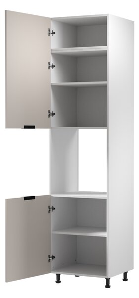 Kuchyňská skříň na vestavnou troubu SALERNO - šířka 60 cm, bílá / béžová, levé provedení