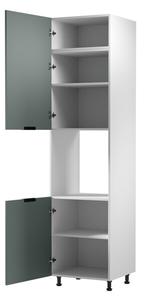 Kuchyňská skříň na vestavnou troubu SALERNO - šířka 60 cm, bílá / zelená, levé provedení