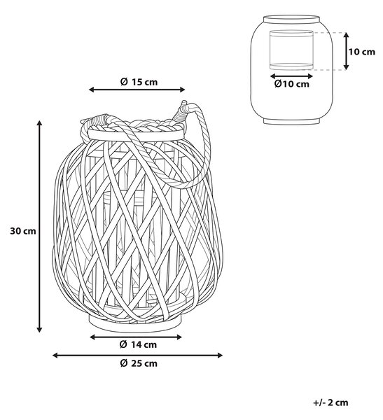 Lucerna MAURITIUS Vrba 30 cm Černá