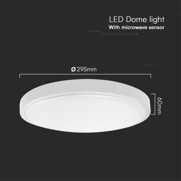 LED Koupelnové stropní svítidlo se senzorem LED/18W/230V IP44 3000K pr. 29 cm+DO