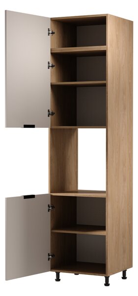 Kuchyňská skříň na vestavnou troubu SALERNO - šířka 60 cm, dub / béžová, levé provedení