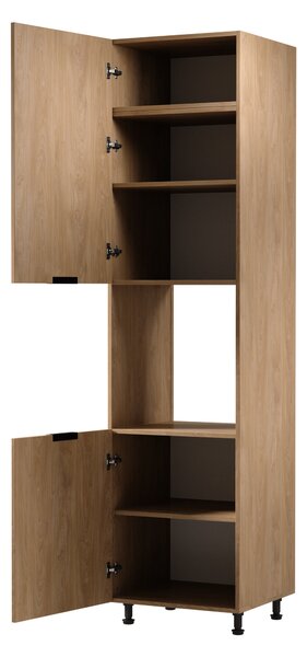 Kuchyňská skříň na vestavnou troubu SALERNO - šířka 60 cm, dub, levé provedení