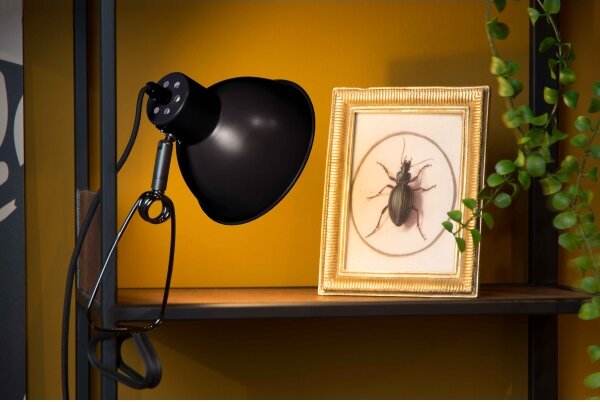 Lucide 45987/01/30 - Lampa s klipem MOYS 1xE27/40W/230V černá