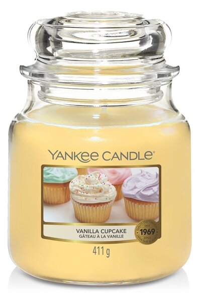VONNÁ SVÍČKA YANKEE CANDLE VANILLA CUPCAKE CLASSIC STŘEDNÍ