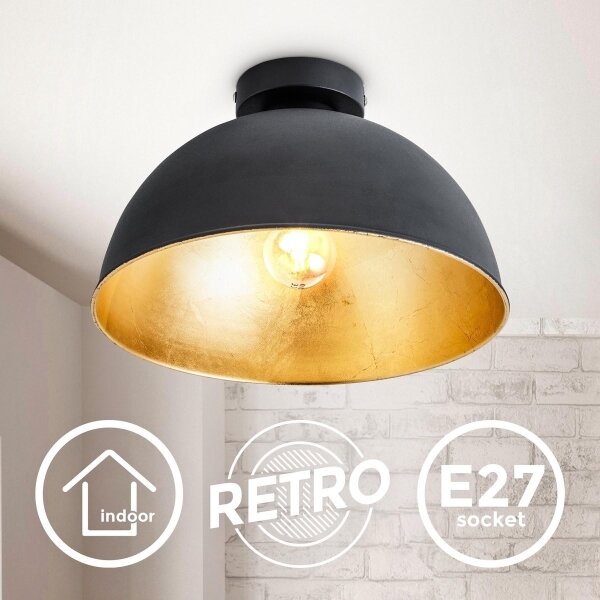 B.K. Licht 1322 - Stropní svítidlo 1xE27/60W/230V černá/zlatá
