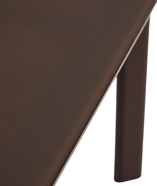 Kave Home Hnědý zahradní stůl Erice 180 x 90 cm se skleněnou deskou
