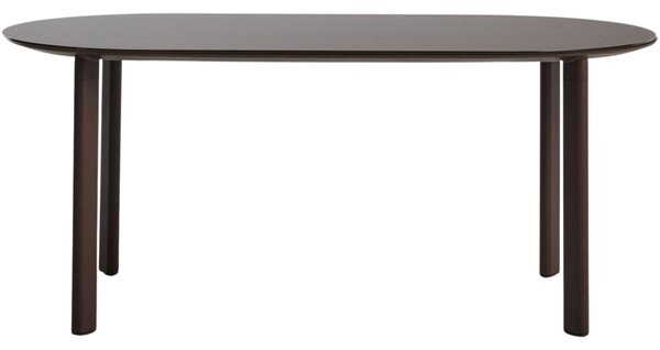 Kave Home Hnědý zahradní stůl Erice 180 x 90 cm se skleněnou deskou