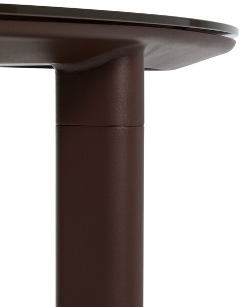 Kave Home Hnědý zahradní stůl Erice 180 x 90 cm se skleněnou deskou