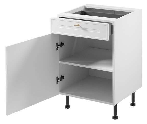Dolní skříňka se šuplíkem SALERNO - šířka 60 cm, bílá + příborník ZDARMA, levé provedení