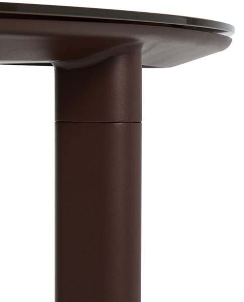 Kave Home Hnědý zahradní stůl Erice 230 x 100 cm se skleněnou deskou