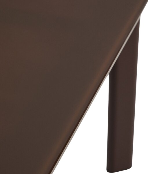 Kave Home Hnědý zahradní stůl Erice 230 x 100 cm se skleněnou deskou