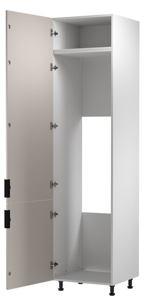 Skříň na vestavnou lednici SALERNO - šířka 60 cm, bílá / béžová, levé provedení