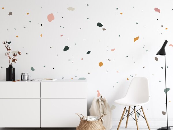 FUGU Tapeta na zeď - Terazzo white Materiál: Digitální eko vlies - klasická tapeta nesamolepicí