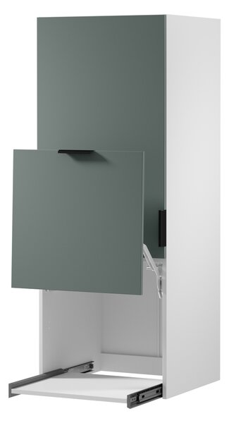 Horní kuchyňská skříňka SALERNO - šířka 60 cm, bílá / zelená, levé provedení