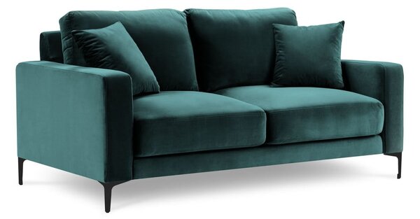 Tyrkysově modrá sametová pohovka Kooko Home Harmony, 158 cm