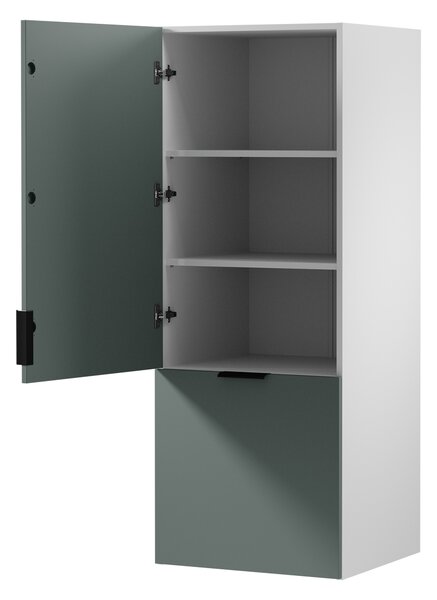 Horní kuchyňská skříňka SALERNO - šířka 60 cm, bílá / zelená, levé provedení