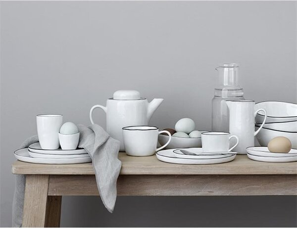 Broste, Porcelánový šálek na kávu SALT 150 ml | bílá, černá