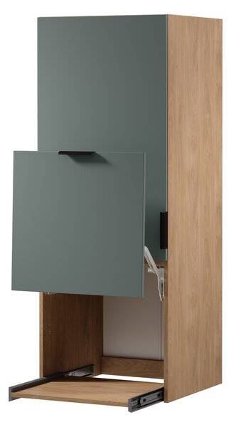 Horní kuchyňská skříňka SALERNO - šířka 60 cm, dub / zelená, levé provedení