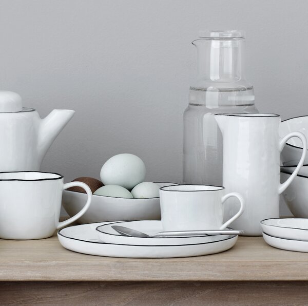 Broste, Porcelánový šálek na kávu SALT 150 ml | bílá, černá