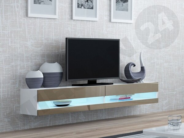 TV stolek Zigo New 180, Osvětlení: bez osvětlení, Barva: černý / černý lesk 5902928695496