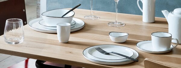 Broste, Porcelánový šálek na kávu SALT 150 ml | bílá, černá